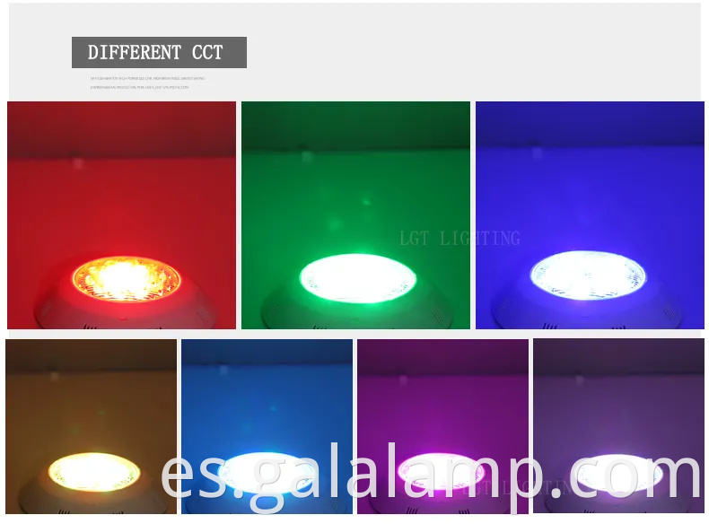 Luces de pared de la piscina LED, luces de pared submarina, luces de fuentes de arco iris impermeables